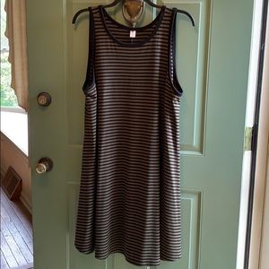 Old Navy black olive green striped tank dress XXL
